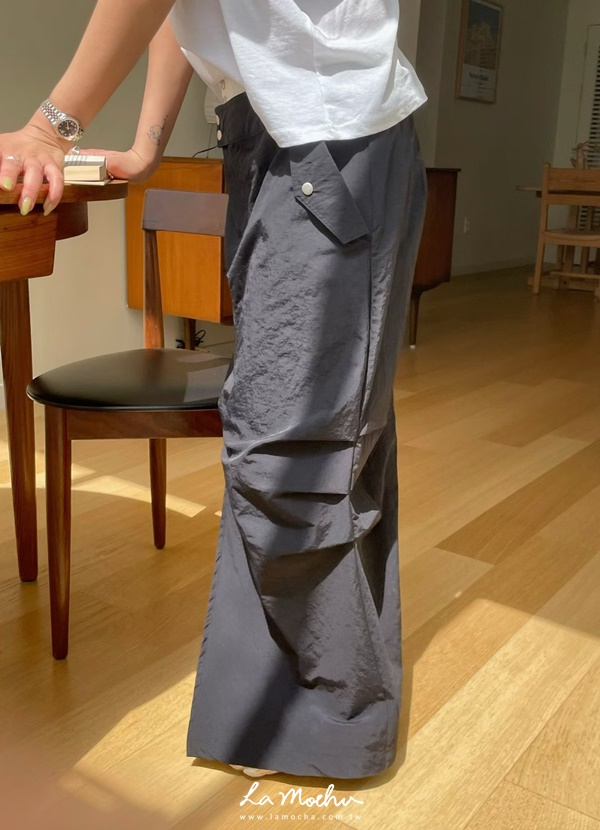 前開衩雙層腰頭西裝長裙